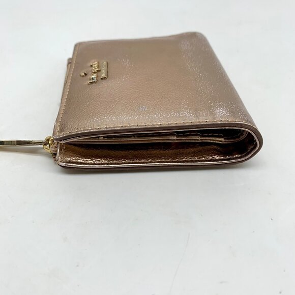 Kate Spade Cameron Street Metallic Rose Gold Bi-Fold Wallet - Picture 4 of 11